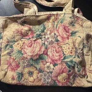 Floral Tapestry Tote Bag great for market shopping